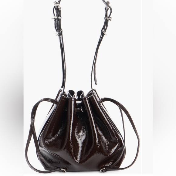 Givenchy Small Pumpkin Drawstring Leather Bucket Bag in Ebony NWT - Picture 2 of 11